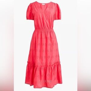 NWT J. Crew Pink Eyelet Tiered Sundress size 0